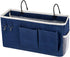 Bedside Storage Caddy, Hanging Storage Bag for Headboards, Bunk Beds, Dorm Rooms, Book Phone Magazine Holder (Navy Blue)