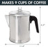 Primula Today Aluminum Stove Top Percolator Maker, Durable 9 Cup Brew Coffee, Silver