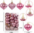 GuassLee Valentines Day Decorations, 36pcs Rose Gold Heart Shaped Baubles for Valentine's Day Wedding Anniversary