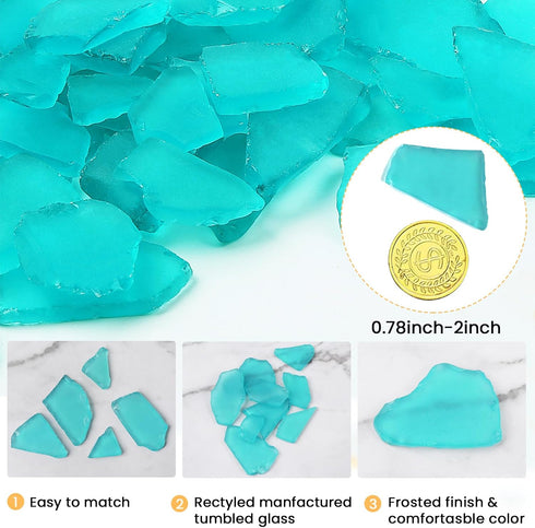 Sea Glass for Crafts, 16oz Frosted Seaglass Pieces for DIY Art Supplies, Vase Filler, Home Decor