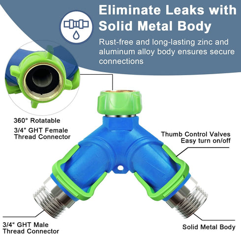 2 3 Garden Hose Splitter Way Heavy Duty, Hose Connector Faucet Splitter way, Water Splitter Outdoor Spigot Hose Bib