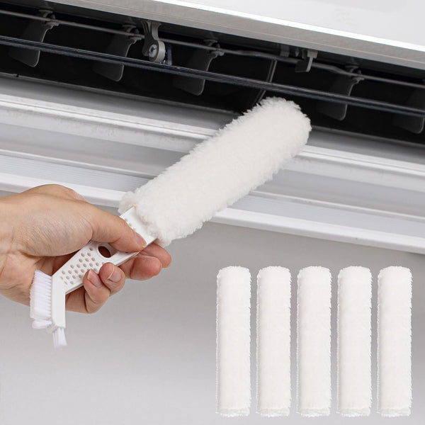 Air Conditioner Fin Comb Cleaner Kit, Quick Cleaning Brush with 5 Replaceable Brush Clothes