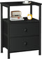 LOAKEKEL Night Stand, Nightstand with 2 Fabric Drawers for Bedroom, Small End