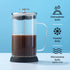 JoyJolt Fluted French Press Coffee and Tea Maker Set, 33.8oz, Stainless Steel, Borosilicate Glass, Portable