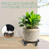 2 Packs 12 Inch Planterhoma Rolling Plant Stand with Wheels Metal Plant Caddy with Wheels Heavy Duty Plant Rollers