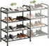 Aniston Expandable Shoe Rack, 17.6"-32" Adjustable Small Shoe Rack, 4 Tier Metal Shoe