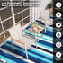 (5x8ft,Stripe/Blue&White) HUGEAR Outdoor Plastic Straw Rug, Waterproof Mat, Washable Large Floor Mat and Rug