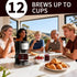 12-Cup Filter,Programmable Drip Coffee Maker with Reusable Clock,Auto Brew,Water Window,Keep Hot Plate,Glass
