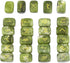 SUNYIK Natural Green Jade Rune Stones Set with Engraved Elder Futhark Alphabet, Polished Healing Crystals