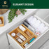 ROYAL CRAFT WOOD Luxury Bamboo Drawer Organizer - Multi-Use Storage Box Set for Kitchen, Bathroom, Office