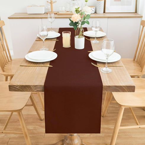 2 Pack 12 60 Inch Chocolate Table Runner x Solid Color Farmhouse Runners Coffee Table Dresser for Daily Party Home