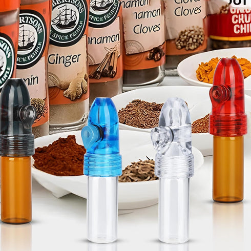environmentally and refillable Portable Spice Dispenser, with Knob Switch Storage Bottle, Salt and Pepper Shakers (4 Pack)