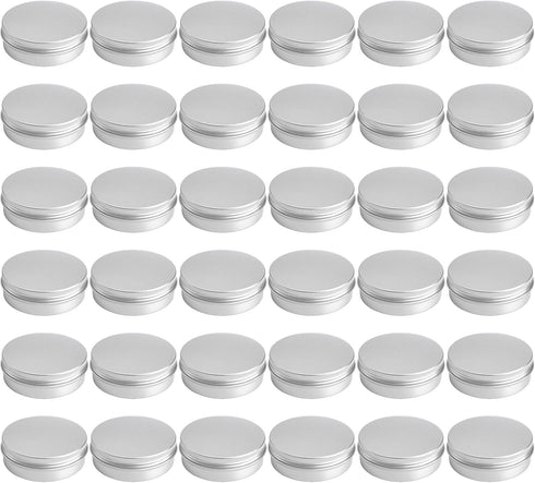 Tosnail 36 Pack 4 oz Aluminum Round Tins, Empty Tins Candle Tins Spice Tins with Screw Top Lids