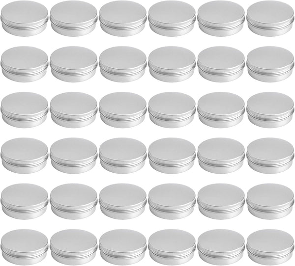 Tosnail 36 Pack 4 oz Aluminum Round Tins, Empty Tins Candle Tins Spice Tins with Screw Top Lids