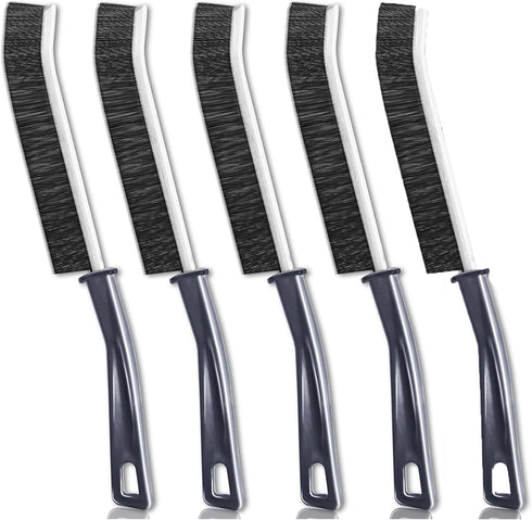 5PCS Hard Bristle Crevice Cleaning Brush, Multifunctional Tool for Grout Lines and Tight Spaces (Grey)