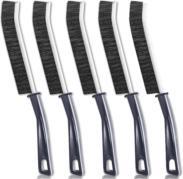 5PCS Hard Bristle Crevice Cleaning Brush, Multifunctional Tool for Grout Lines and Tight Spaces (Grey)