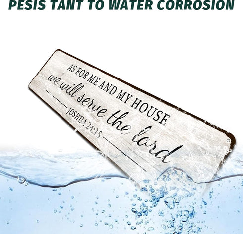 As for Me and My House We Will Serve the Lord Metal Tin Sign, Bible Verse Art Decor for Home