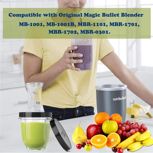 4PCS Flat Lids, Replacement Parts For Magic Bullet Blender, Compatible with Magic Bullet Cups 250W Black Plastic Lid with 8oz Cup