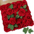 AmyHomie 50pcs Dark Red Artificial Flowers, Real Looking Fake Roses with Stem for DIY Wedding Bouquets, Centerpieces,