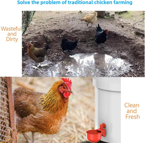 YaraHrbrJoyz 8pcs Set, Professional Chicken Waterer Cups, Large Chicken Water Feeder, Automatic Chicken Water