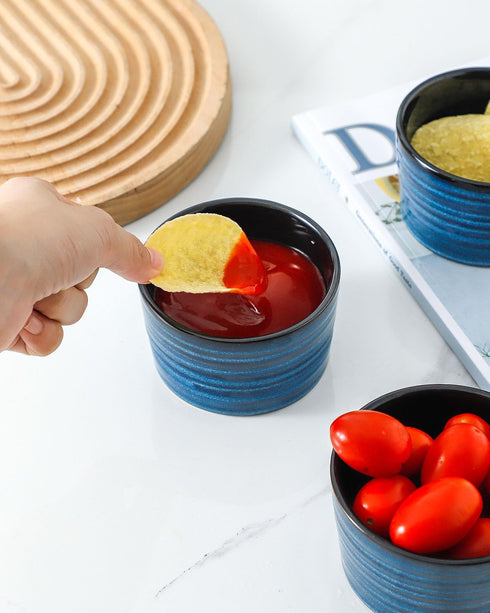 8 oz Set 6 Hasense Ramekins Oven Safe for Creme Brulee, Ceramic Souffle Dish with Reactive Glaze for Baking, Porcelain