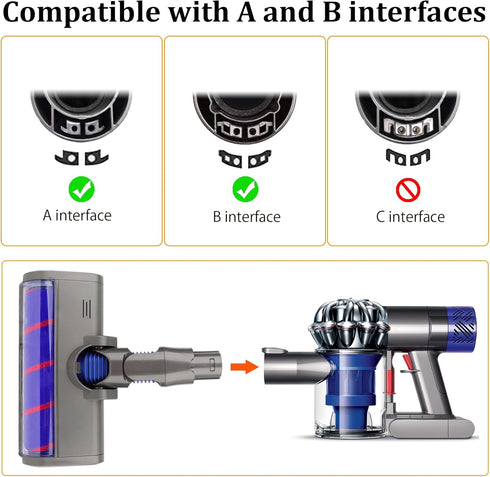 V6, DC58, DC59, DC61, DC62, DC74 Replacement Soft Roller Cleaner Head Compatible with Dyson Cordless Vacuum Cleaner