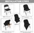 1 Pack Black Spandex Stretch Folding Chair Covers for Wedding Party,Universal Fitted Washable Dining Seat Slipcovers