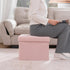 16 Inch 331 lb Folding Storage Ottoman Bench, Boucle Small Ottoman Foot Rest for Couch, End of Bed Bench with Capacity