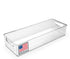 15-Inch Clear Plastic Refrigerator Organizer Bin with Handles - Storage for Fridge, Pantry, or Countertop