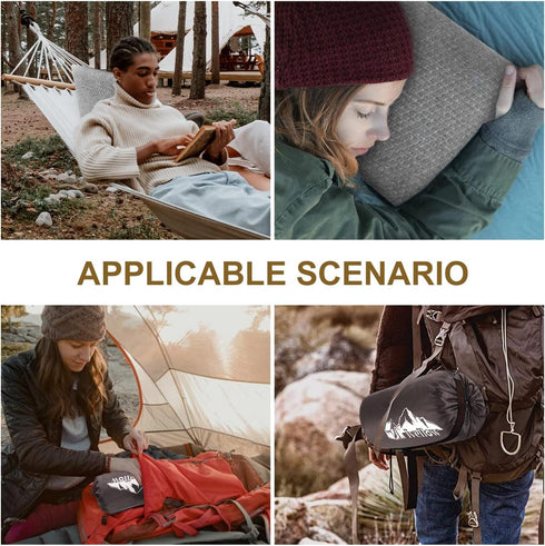 Ivellow Compressible Travel Pillow, Shredded Memory Foam Camping Pillow for Outdoor Backpacking and Hiking