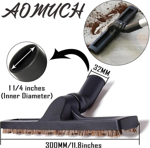 12" 360 1.25" 32mm Universal Vacuum Cleaner Attachment Swivel Floor Brush Tool ID Vacuum Brush Accessorie