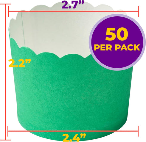 DecoPac Green Scalloped Baking Cups,Perfect For Delicious Cupcakes, Delicate Scalloped Edge, 50 Count(Pack of 1) by DecoPac