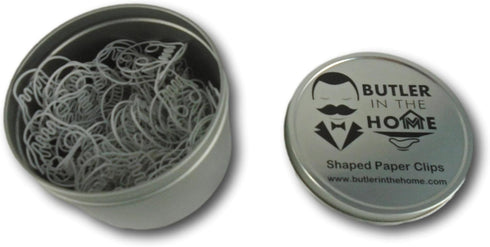 100 Count Skull Head Skeleton Shaped Paper Clips Great for Paper Clip Collectors or Office Gift - Comes in Round Tin with Lid and Gift Box (White) by Butler in the Home