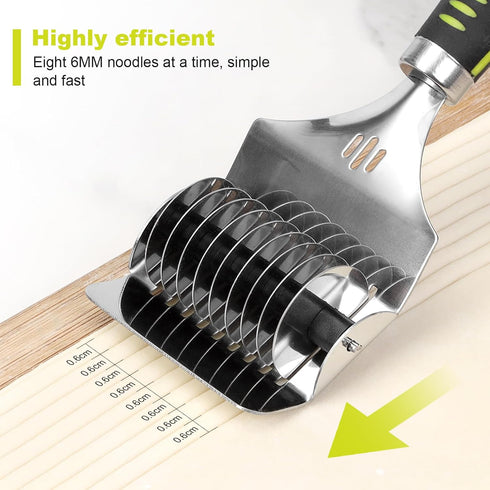 High Grade Stainless Steel Pasta Roller and Cutter - Noodle Cutter with Non-slip Comfort Handle for Kitchen