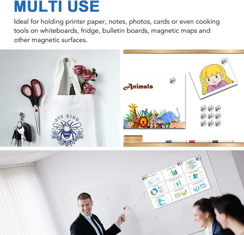 LOVIMAG 30 Pcs Strong Refrigerator Magnets, Fridge Magnets, Magnetic Push Pins for Office, Classroom, Kitchen
