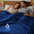 80" 60", 3-Layer Tisancy Love Waterproof Bed Blanket - Twin Size, x Navy Blue & Gray, Flannel with Storage Bag