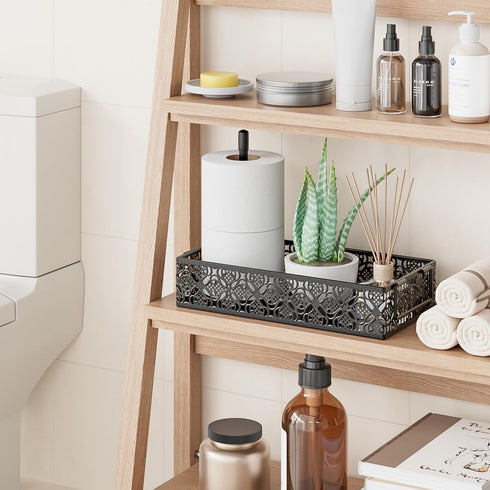 Toilet Tank Topper Paper Basket - Basket Decor Box with Magnetic Paper Towel Holder for Restroom Bathroom (Black)