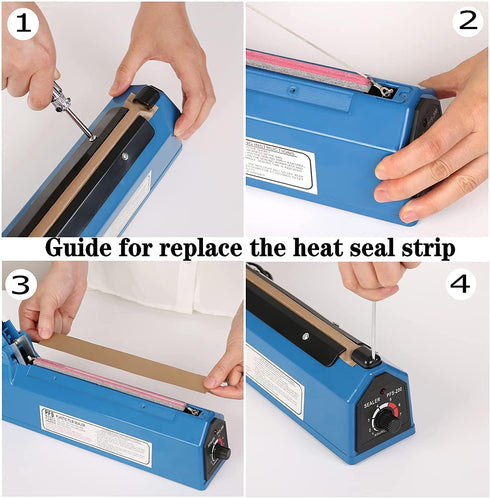 Impulse Heat Sealer for Plastic Bags, 8 Inch Poly Bag Sealing Machine with Extra Repair Kit