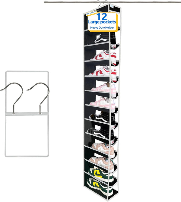 hanging shoe organizer , 12Section,shoe organizer,Ample Storage Space,college dorm essentials for girls,Heavy