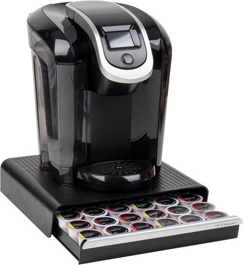 Mind Reader Single Serve Coffee Pod Drawer, 36 Pod Capacity Countertop Organizer, Black