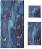 SUABO Blue Abstract Art Marble Bath Towel Sets 3 Ultra Soft Fast Dry
