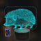 Optical Illusion 3D Hedgehog Night Light, 16 Colors Changing USB Power Remote Control Touch Switch Decor Lamp
