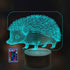 Optical Illusion 3D Hedgehog Night Light, 16 Colors Changing USB Power Remote Control Touch Switch Decor Lamp