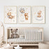 3Pcs 12x16in Teddy Bear Nursery Wall Art Bear Sleeping on The Moon and Stars Wall Decor Pictures Balloon Cloud Neutral