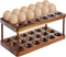 YOUEON Acacia Wooden Egg Holder - Double Layer Egg Tray Holds 36 Fresh Eggs, Rustic Decor for Countertop and