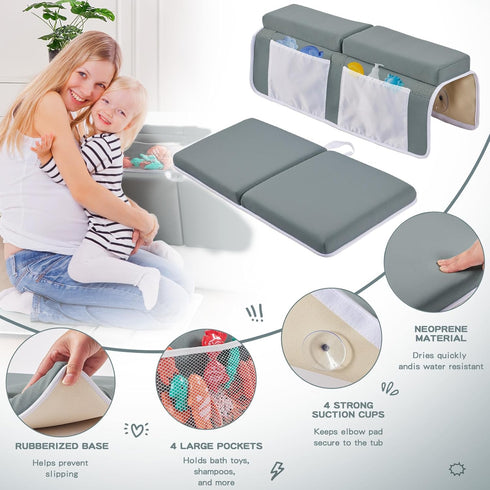Elbow Set,Bath Baby Bath Kneeler and Rest Pad Kneeling Pad Thick Soft Quick Dry Bathtub Mat for Bathing Time,Baby
