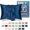 Tafts Pillow Cases - 22mm 100% Pure Mulberry 6A Silk Pillowcase with Zipper Closure (Navy Blue, Queen 20x30 1pc)