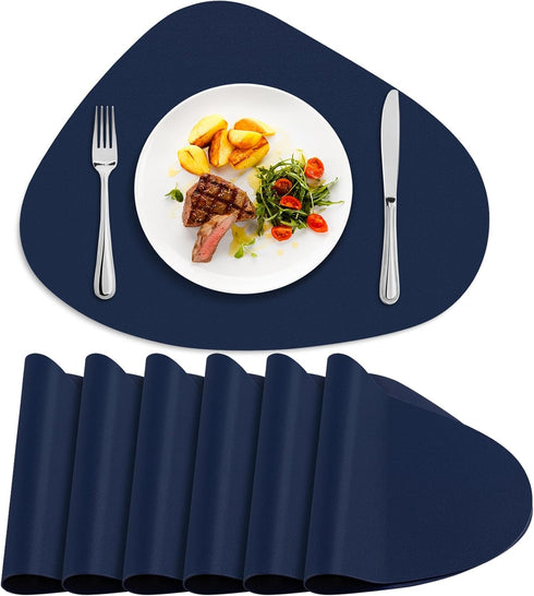 Placemats Set of 6, Heat Resistant Leather Placemats Double Layer, Soft Waterproof