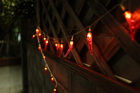 2pack Lights,40 OKBA red Chili Pepper String LED Pepper String lamp Indoor Kitchen Decor Outdoor Mexican Decorations