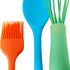 C.R. Gibson Kids in The Kitchen Silicone Utensil Set, Oil Brush, Spoon, Whisk, Long Spatula, Multicolor